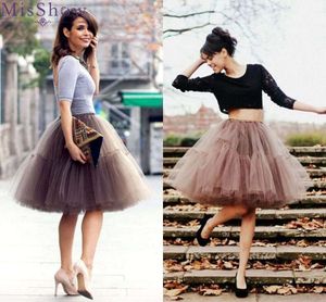 Fluffy 6 Layers Ball Gown Women Short Skirts Knee Length Tutu Dress Underskirt Soft Tulle Petticoat for Club Cosplay Marathon