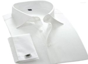 Männer039s Kleid Hemden Empfehlen Qualität Frankreich Manschettenknopf Männer Umlegekragen Atmungsaktive Slim Fit Party Hochzeit Männlichen Smoking Shirts9709643