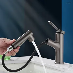 Banyo Lavabo Muslukları Yumuşak Boru ile Havza Musluğu Çekin Modern Basit Soğuk Su Musluk Çok Fonksiyonlu Washbasin Mixer