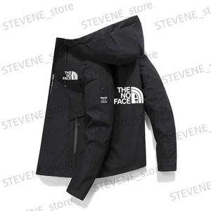 Herrjackor 2023 Ny vår- och höstmärke Mens Windproof Zipper Jacket Casual High Quality Hooded Baseball Jacket Outdoor Sports Jacket T240326