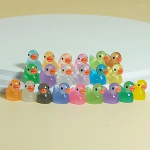 Bahçe Dekorasyonları 100/200/300pcs Mini Reçine Duck Heykelcik Aydınlık Açık Veranda Çim Yahudi Peyzaj Dekorasyon Aksesuarları