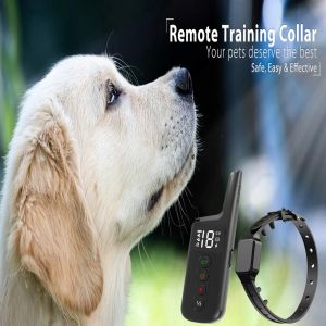 Collars Column Powerful Electric Shock Collar 300M Remote Control Electric Waterproof Dog Training Collar Anti Bark Collars for 1/2 Dogs