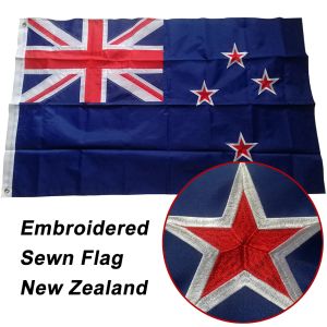 Tillbehör broderad sydd Nya Zeelands flagga Nya Zeelander National Flag World Country Flag Banner Oxford Fabric Nylon 3x5ft