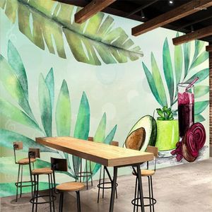 Wallpapers Wellyu personalizado papel de parede 3d pintado à mão frutas e vegetais nutrição restaurante fundo sala de estar
