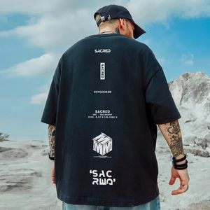 American Letter Sacred Print Tee Shirt For Men Hip Hop andningsbar bomull Tshirt Summer Casual Short Sleeve Y2K Streetwear Tops 240315