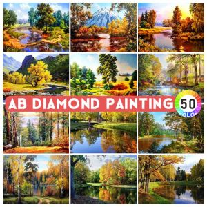 Stitch AB perfura Diy Diamond Painting Landscape Florest Landscape Square Bordado