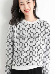 Designer Women's Sweater 24SS New Women's Thin Wool tröja Långärmad inre layover Pullover Vintage Loose Top