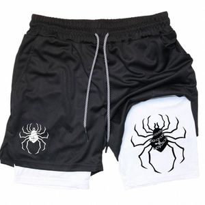 y2k Men Performance Shorts para homens respirável Spider Print Gym Shorts Summer Sports Fitn Workout Jogging Calças curtas t5uq #