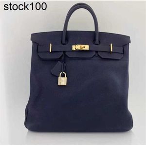 Handbags Large Hac Handbag 50cm Bag Family Customized Version Designer Totes Bags Black Collection Full Stitched Bk Genuine Leather 221Z