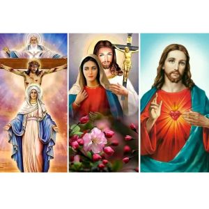 Stitch 5D Diamond Painting Jesus Sacred Heart Full Drill Mosaic Christian Paintings Diamond Embroidery Diy Rhinestones Art Home Decor