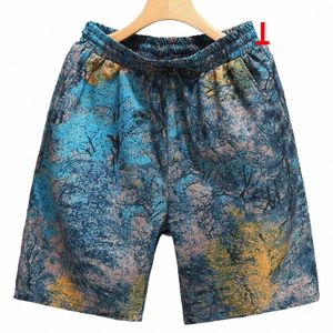 Hawaiian Beach Shorts Men Hip Hop Streetwear Dye Krótki plus rozmiar 10xl 12xl Summer Shorts Mężczyzna x7f5#