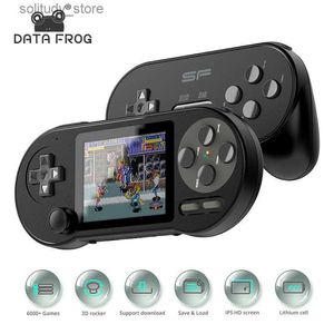 Portable Game Players Data Frog SF2000 3-inch handheld game console with built-in 6000 game retro video game portable game console GBA/SNES mini game Q240326