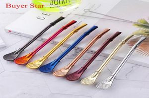 20 PCSLOT Straw Metal ze stali nierdzewnej słomiana słomka Bombilla Gurd Picie filtrowane poszycie złoto Rose Gold Black Straws2941987