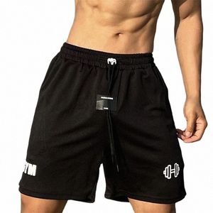 Män avslappnad sportnät snabbt torrt sportkläder Summer Shorts Fitn Basketball Sweat Shorts Elastic Midje Drawstring Beach Homme R8WN#