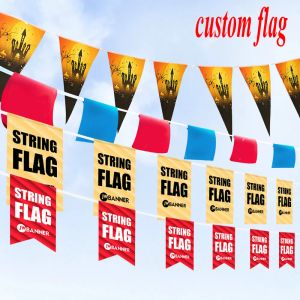 Accessories Custom Polyester String Flag 14*21cm/20*30cm/30*45cm Outdoor String Banner Buntings Festival Party Holiday Decoration
