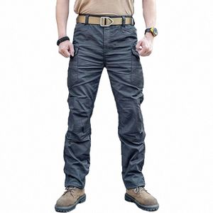 Mens City Tactical Pants Multi Pockets lastbyxor Elasticitet Combat Cott Pant Swat Army Slim Fat Casual Trousers 5xl i85T#