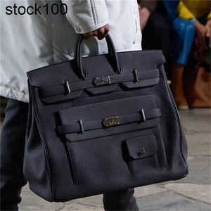 Large Hac Handbag Top Bag 50cm Family Designer Bags Litchi Pattern Extra 50 Cm Unisex Trip Luggage Capacity Handheld Bk Genuine Leather