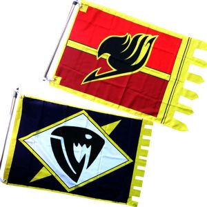 Zubehör 64 x 96 cm Fairy Tail Anime-Druck Gemälde Lucy Heartfilia Wandkunst Flaying Flag Erza Scarlet Bild Home Decor Wandbild Banner