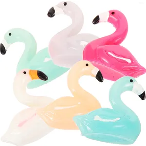 Garden Decorations 10 PCS Micro Landscape Decorative Pot Mini Flamingos Plastic Animal Bulk For Yard Miniature Animals Wedding