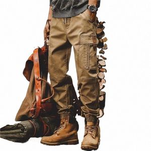 Novo grande bolso solto macacão masculino esportes ao ar livre jogging militar tático calça cintura elástica puro cott calças de trabalho casuais 80aS #