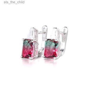 Charm TKJ Bohemian Style Suverious Natural Tourmaline Square Mediine 925 Sterling Silver Stud arringsc24326