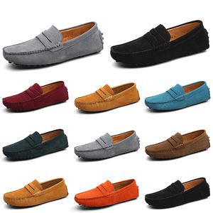 Män casual skor espadrilles trippel svart vit brun vin röd marin khaki mens mocka läder sneakers glid på båt sko utomhus platt kör jogging promenad 38-52 A011