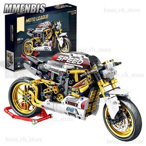 Blocchi 890pcs City Super Motorbike Building Blocks Blocks Moto Road Racer Moc Bricks Christmas Gifts Toys for Kid Boys Adult Technical T240325