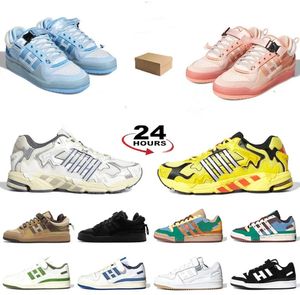 Running Shoes Bad Bunny Forum 84 Low Top Casual Shoes Men Women Buckle Cream Green Red Outdoor Sports Sneakers