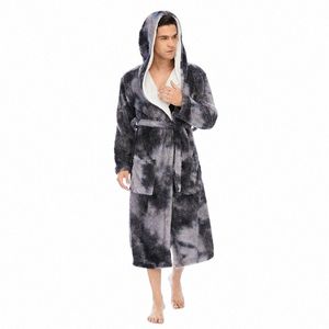 thickened Coral Fleece High-quality Bathrobe Flannel Stylish Soft Pajamas For Men Casual Pijamas Nightwear Lounge Sleepwear i1vS#