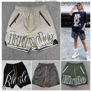 Designer RHUDE Shorts Mens Short Beach Mesh Street Sweatpants Basketball Men Limited Swim Knee Length Hip Hop High Sports Training Elastic Waist