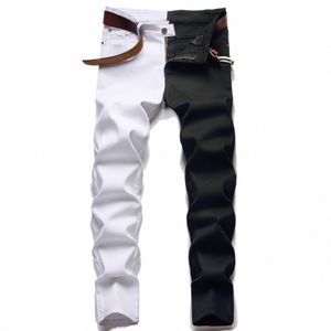 ジーンズのfiカジュアルなズボンとショートパンツのレッドグリーンイエローデニムパンツk4et＃に2色がスプライスされています