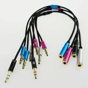 2024 3,5 mm Jack Microphone Headset Audio Splitter Aux Extension Cable Female To 2 Mane Headphone For Phone Computer L1For Audio Splitter Adapter