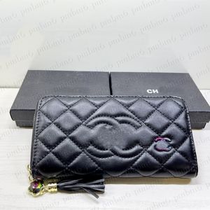 Carteira de grife de couro macio masculino bolsa feminina moda cc zíper de zíper para suporte de carteira de carteira de carteira de moeda