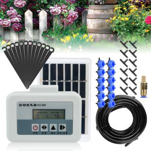 Kits Smart Timer Irrigation System Potted Drip Sprinkling Double Pump Solar Energy Automatic Watering Device Garden Dripper
