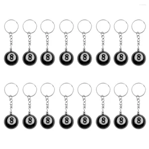 Kitchen Storage 16 Pcs Billiard Pool Keychain Snooker Table Ball Key Ring Gift Lucky NO.8 25mm