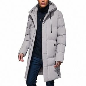 2023 Warm Hooded Mid-length Jacket Mens Casual Zip Up Cott Padded Jacket Overcoat Autumn Winter Windbreaker Coats Men Clothing 58VE#