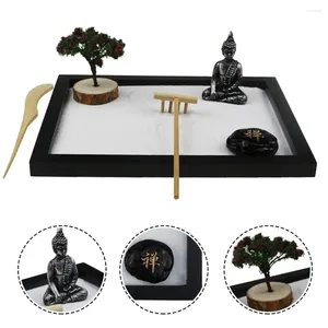 Dekorative Figuren, Geist öffnendes Meditationswerkzeug, Zen-Buddha-Ornament, Statue im chinesischen Stil, Sandtablett-Set mit