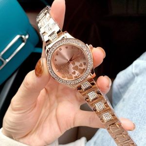 Luxury Rose Gold Lady Watch 36mm diamant modeklockor för kvinnor rostfritt stål band toppmärke designer armbandsur jul 325q