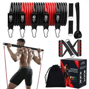 Portable Pilates Bar Kit With Resistance Bands Fitness Stick Hem Gym Bodybuilding Elastic Bands Workout Bar Fitness Equipment 240322