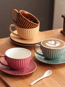 Cups Saucers European Style Small Luxury Ceramic Large Capacity Flower Tea Home Office Coffee And Saucer Sets