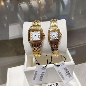 Jinggang Boutique Women's Watch Fashion Card Home Classic Square Diamond Inlaid Roman Face Cheetah Couple Quartz Woman