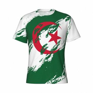 custom Name Nunber Algeria Flag Color Men Tight Sports T-shirt Women Tees For Soccer Football Fans s609#