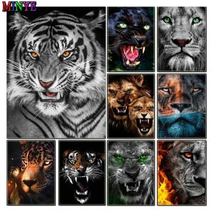 Stitch fai -da -te quadrato/rotondo dipinto di diamante animali tigre leone regalo fatto a mano kit full kits a mosaico a mosaico a croce strato