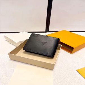 Top luksusowy projektant torebek Cowhide Expossed Black Folding Portfel Męska torba na kartę Torba Pass Portfel Moneta Portfel 12 cm