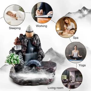 Burners Holder Incense Burner Waterfall Bedroom Ceramic Home For Decoration Office With Cones Resin Backflow