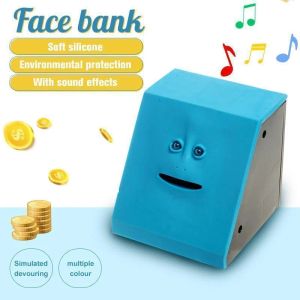 Kisten Gesichtsgeld Topf Geld essen Münzbank Affe Sparbox Automatische Münze Esssparungen Facebank Piggy Bank Neuheit Geschenk für Kinder