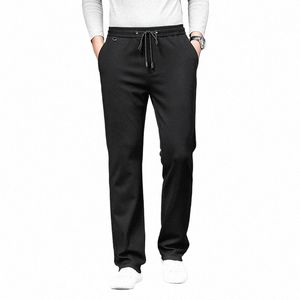 Shan Bao Spring Brand High Quality Straight Loose Elastic midja Sweatpants Classic dragkedja Pocket Men's Casual Pants Byxor x868#