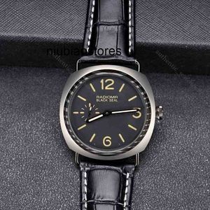 Klockor för män Luxury Top Brand Watch Luminor Black Seal Best Edition Grey Dial Leather Strap Automatisk lyxvattentät armbandsur Rostfritt stål