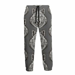 Wolf Sweatpants Sport Polyester ركض رخيصة الرجال عتيقة السراويل عارضة d0ay#