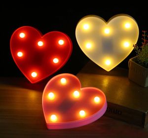 Brevlampor inomhus dekorativa nätter lampor led nattljus romantisk 3d kärlek hjärta markör bröllop fest dekoration7257394